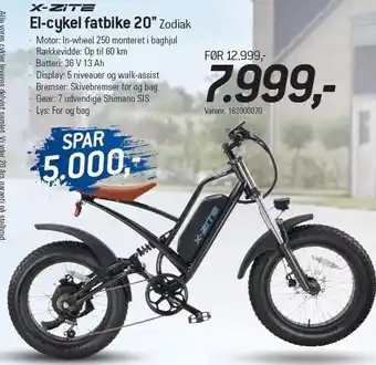 X-zite el-cykel fatbike 20