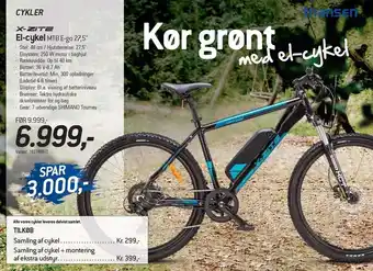 Thansen X-zite el-cykel mtb e-go 27,5 tilbud