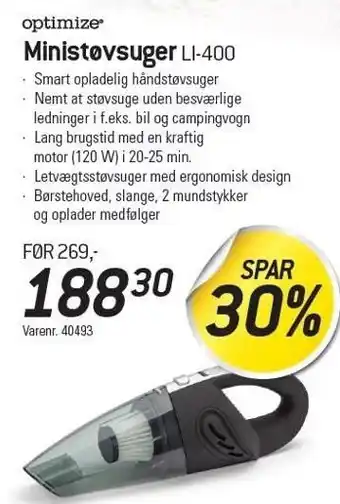 Thansen Optimize ministøvsuger li-400 tilbud