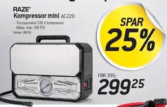 Thansen Raze kompressor mini tilbud