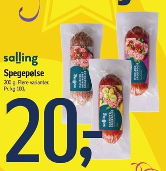 Føtex Spegepølse tilbud