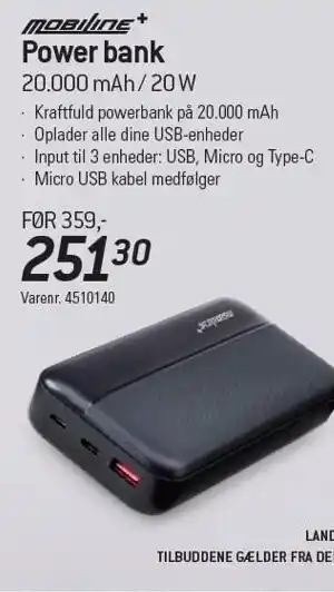 Thansen Mobiline power bank tilbud