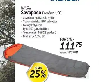 Thansen Camp+nature sovepose comfort 150 tilbud