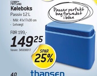 Thansen Camp+nature køleboks tilbud