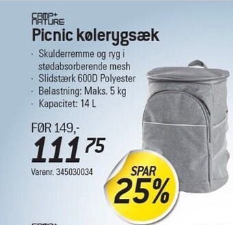 Thansen Camp+nature picnic kølerygsæk tilbud