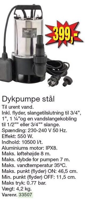 Harald Nyborg Dykpumpe stål tilbud