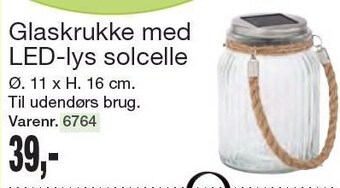 Harald Nyborg Glaskrukke med led-lys solcelle tilbud