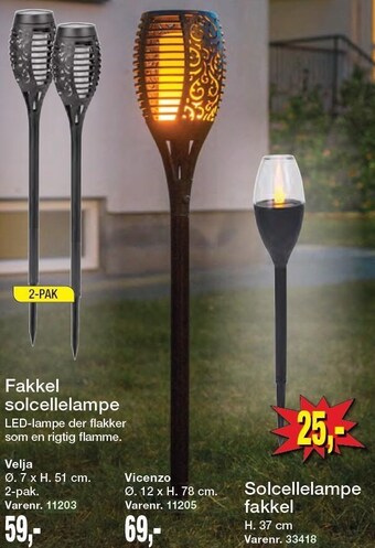 Harald Nyborg Fakkel solcellelampe tilbud
