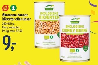 Føtex Økomama bønner, kikærter eller linser tilbud