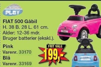 Harald Nyborg Nordic play fiat 500 gåbil tilbud
