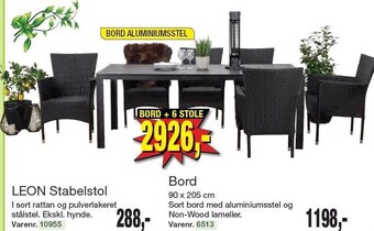 Harald Nyborg Leon stabelstol, bord el. bord + 6 stole tilbud