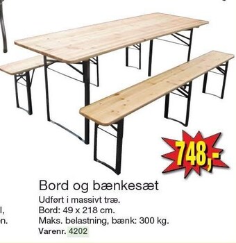 Harald Nyborg Bord og bænkesæt tilbud