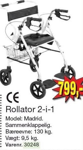 Harald Nyborg Rollator 2-i-1 tilbud