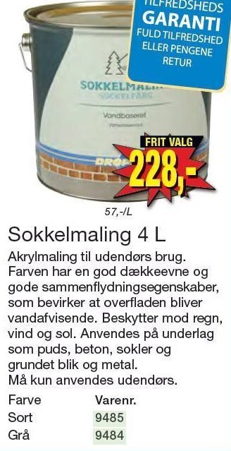 Harald Nyborg Sokkelmaling 4 l tilbud