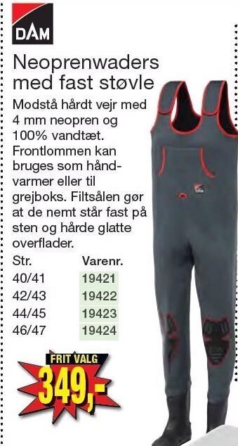 Harald Nyborg Dam neoprenwaders med fast støvle tilbud