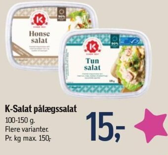 Føtex K-Salat pålægssalat 100-150 g. tilbud