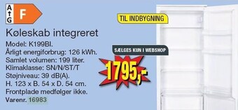 Harald Nyborg Køleskab integreret tilbud