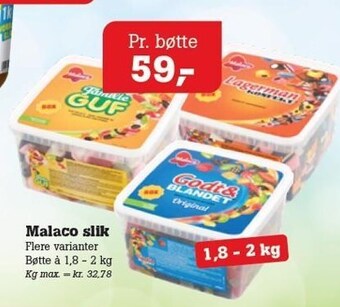 Poetzsch Padborg Malaco slik tilbud