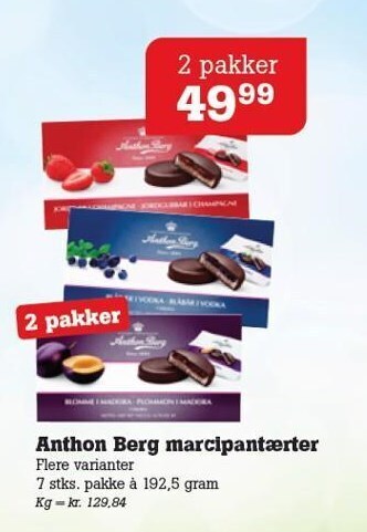 Poetzsch Padborg Anthon berg marcipantærter tilbud
