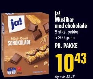 Poetzsch Padborg Ja! müslibar med chokolade tilbud