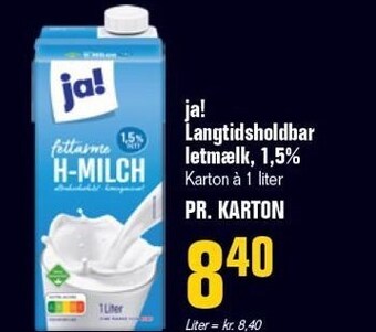 Poetzsch Padborg Ja! langtidsholdbar letmælk, 1,5% tilbud