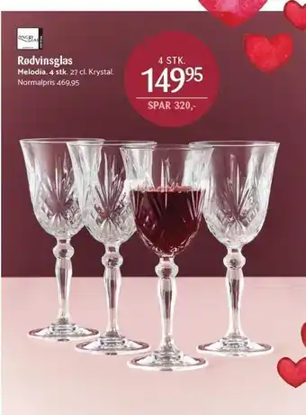 Kop & Kande Lyngby glas rødvinsglas tilbud