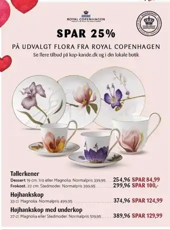 Kop & Kande Royal copenhagen tallerkener, højhankskop eller højhankskop med underkop tilbud
