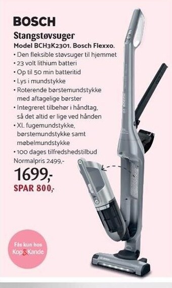 Kop & Kande Bosch stangstøvsuger tilbud