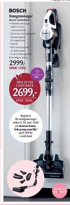 Kop & Kande Bosch stangstøvsuger tilbud