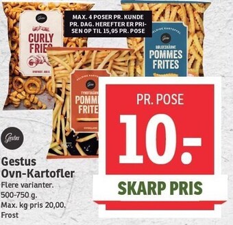 SPAR Gestus ovn-kartofler tilbud