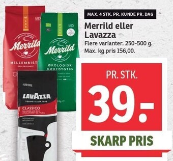SPAR Merrild eller lavazza tilbud