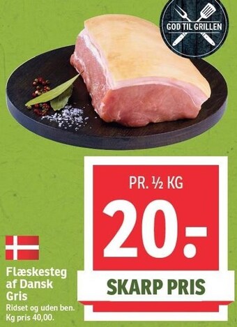 SPAR Flæskesteg af dansk gris tilbud