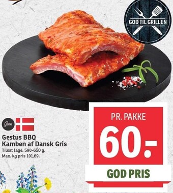 SPAR Gestus bbq kamben af dansk gris tilbud