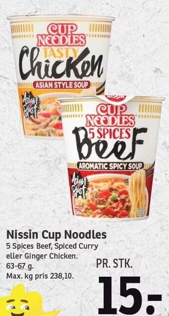 SPAR Nissin cup noodles tilbud