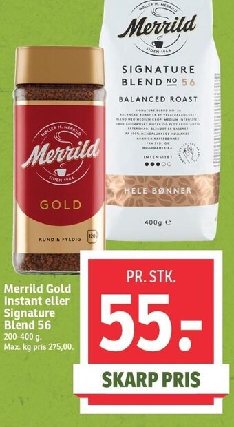 Merrild gold instant eller signature blend 56