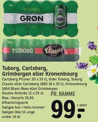 SPAR Tuborg, carlsberg, grimbergen eller kronenbourg tilbud