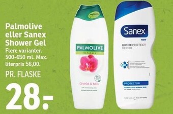 SPAR Palmolive eller sanex shower gel tilbud