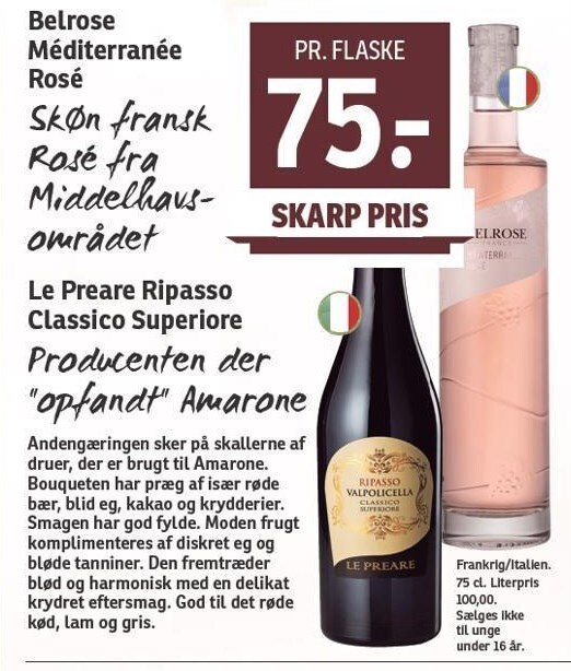 Belrose méditerranée rosé el. le preare ripasso classico superiore