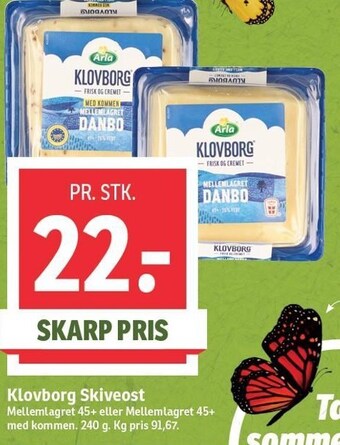SPAR Klovborg skiveost tilbud