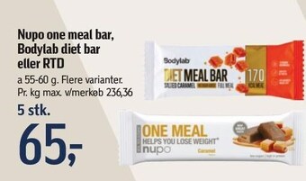 Føtex Nupo one meal bar, bodylab diet bar el. rtd tilbud