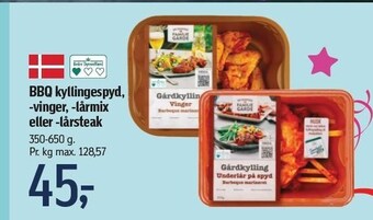 Føtex Bbq kyllingespyd, -vinger, -lårmix el. -lårsteak tilbud