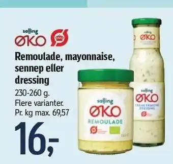 Føtex Salling øko remoulade, mayonnaise, sennep el. dressing tilbud