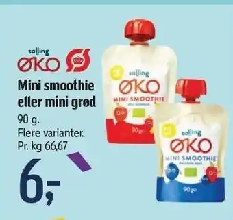 Føtex Salling øko mini smoothie el. mini grød tilbud