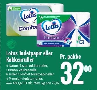 Min Købmand Lotus toiletpapir eller køkkenruller tilbud