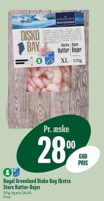 Min Købmand Royal greenland disko bay ekstra store kutter-rejer tilbud