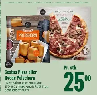 Gestus pizza eller hvede pølsehorn