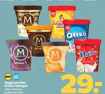 Netto Magnum eller Frisko isbæger 440-480 ml. tilbud