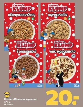 Netto Rasmus Klump morgenmad 375 g. tilbud