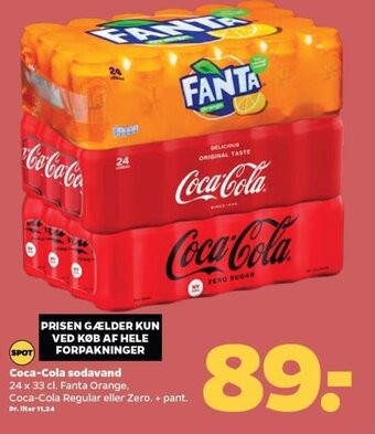 Netto Coca-Cola sodavand 24 x 33 cl tilbud