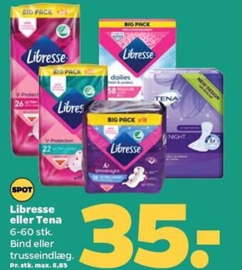 Netto Libresse eller Tena 6-60 stk. tilbud